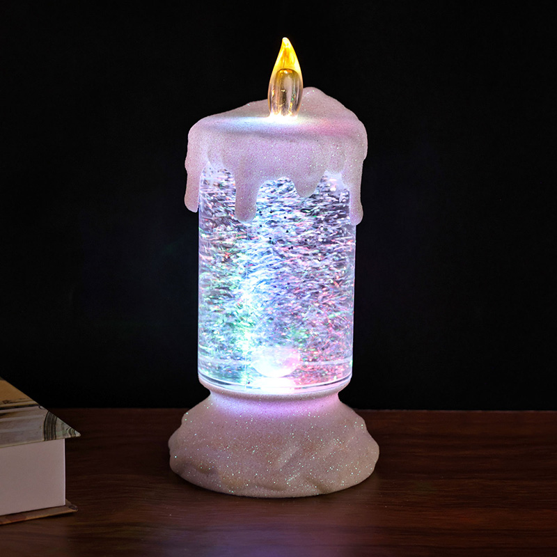 Candle Night Light med Glitter Liquid