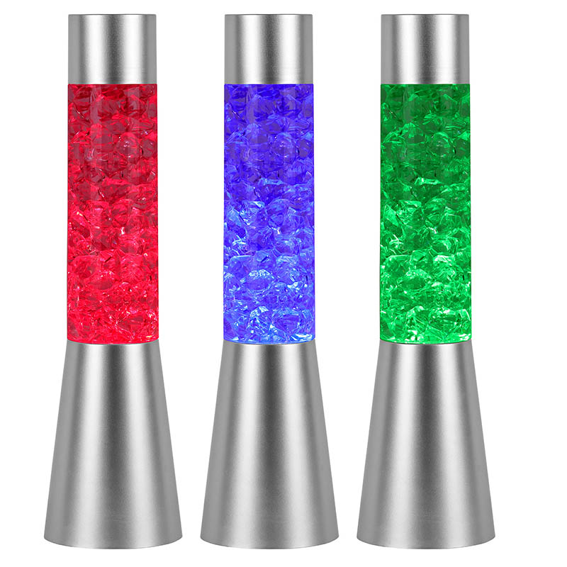 Farveskiftende flydende glitter natlys med is som formet