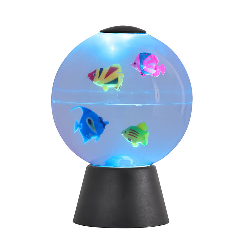 LED animeret Fish Globe lampe