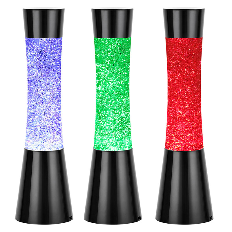 Led glitter lava lampe med 3AAA batteri