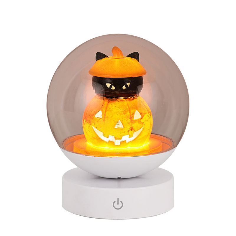 Genopladelig Halloween Pumpkin Night Light med græskarhoved