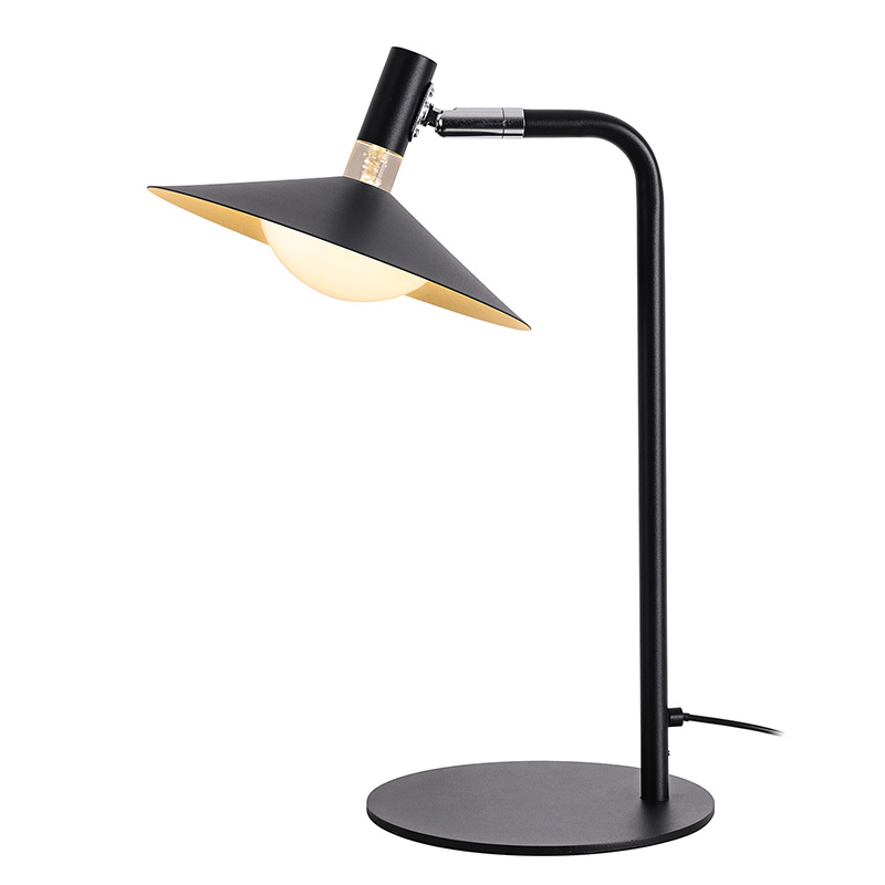 Retro industriel skrivebordslampe i metal med varmt lys