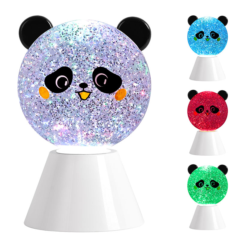 RGB Panda Natlampe med Glitter Liquid