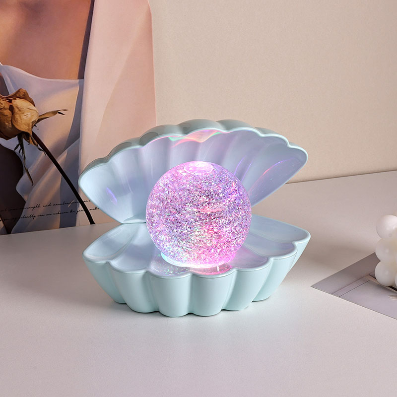 RGB Shell Lampe med Glitter Liquid